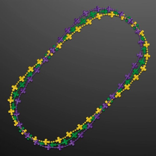 Fleur de Lis Beads for Mardi Gras (Non-Light Up)