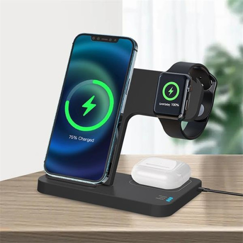 3-In-1 Foldable 15W Fast Wireless Charging Stand