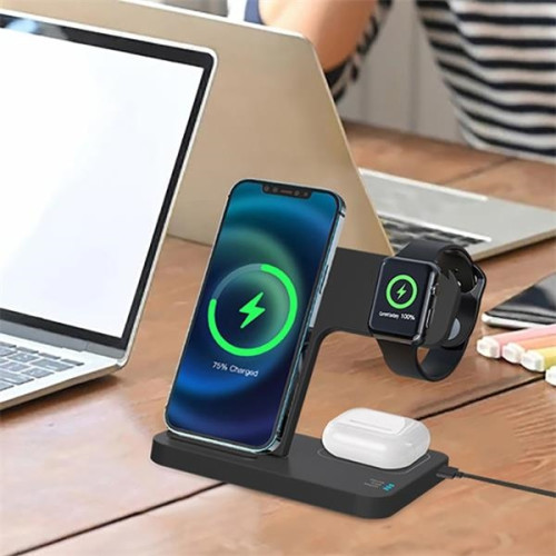 3-In-1 Foldable 15W Fast Wireless Charging Stand