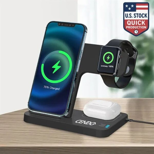 3-In-1 Foldable 15W Fast Wireless Charging Stand