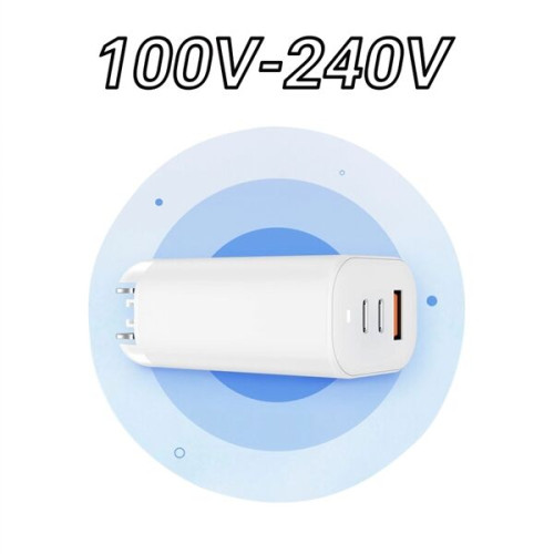 65W 3 Ports GaN USB-C Charger / AC Adapter