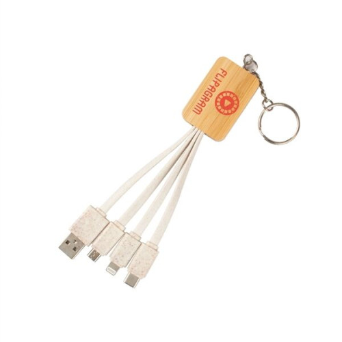 Eco Friendly Bamboo And Wheat Straw 4 In 1 Charging Cable