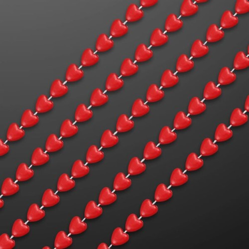 Red Heart Beads Value Necklace (Non-Light Up)