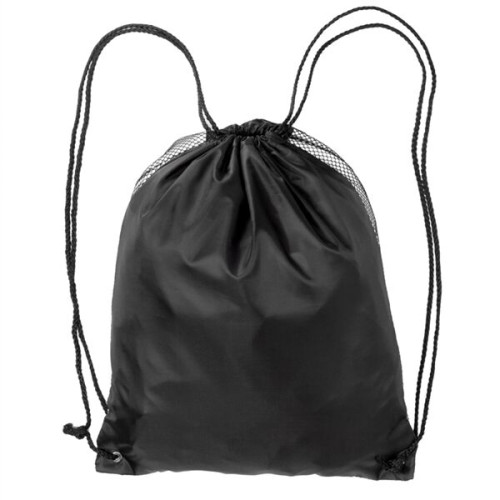 Two Color Front Zipper Pocket Drawstring Bag (18.5"x14.75")