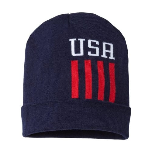 CAP AMERICA USA-Made Patriotic Cuffed Beanie