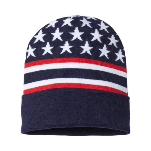 CAP AMERICA USA-Made Patriotic Cuffed Beanie