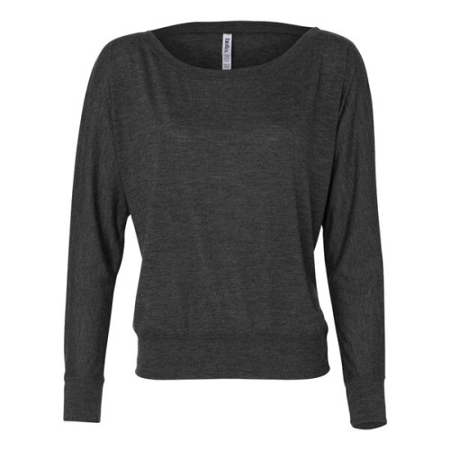 BELLA + CANVAS Women's Flowy Off Shoulder Long Sleeve Tee