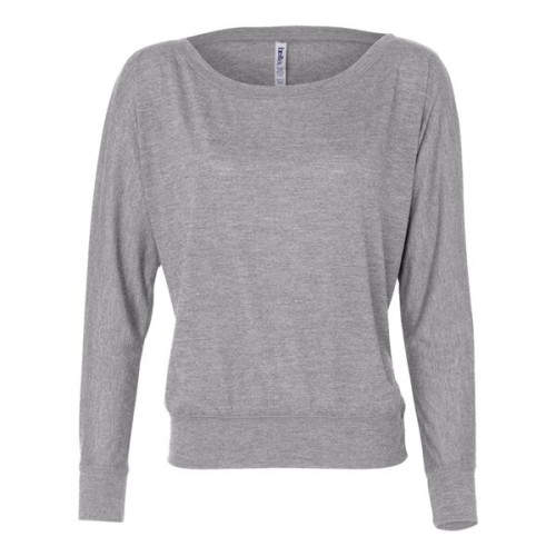BELLA + CANVAS Women's Flowy Off Shoulder Long Sleeve Tee