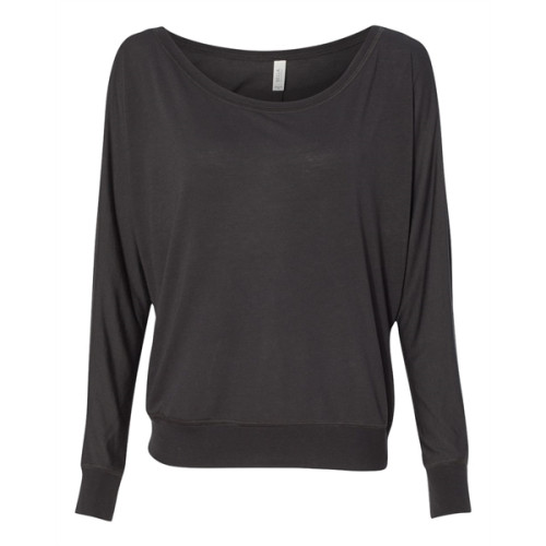 BELLA + CANVAS Women's Flowy Off Shoulder Long Sleeve Tee