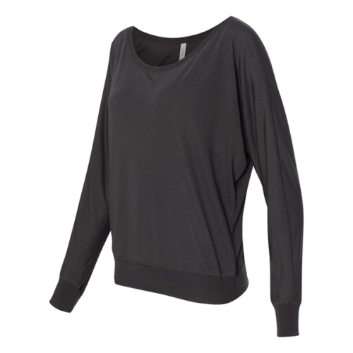 BELLA + CANVAS Women's Flowy Off Shoulder Long Sleeve Tee