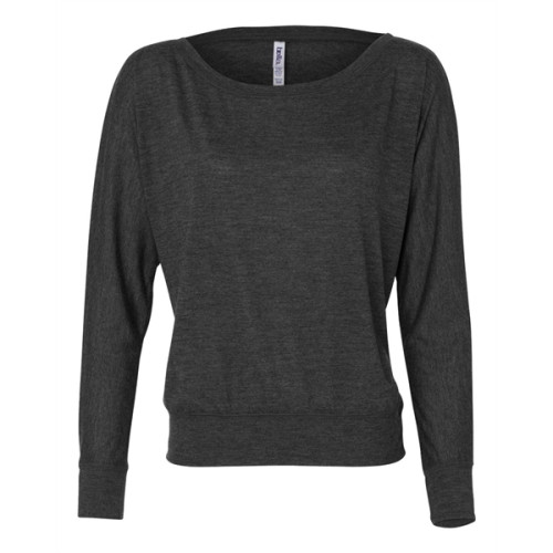 BELLA + CANVAS Women's Flowy Off Shoulder Long Sleeve Tee