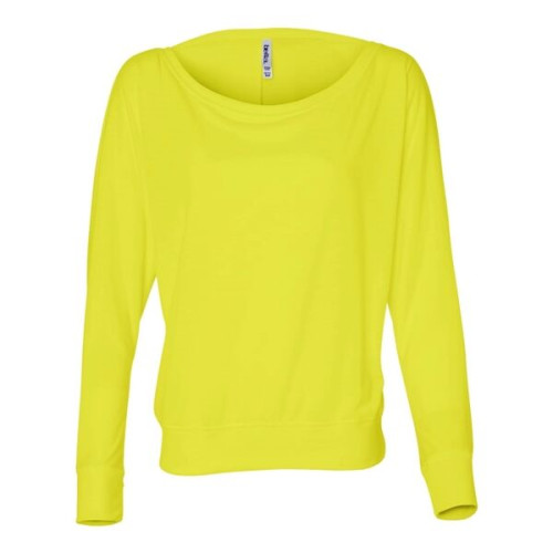 BELLA + CANVAS Women's Flowy Off Shoulder Long Sleeve Tee