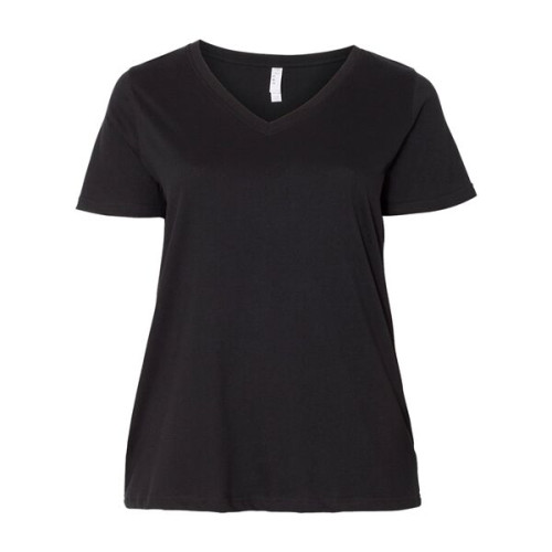LAT Curvy Collection Women's Premium Jersey V-Neck Tee