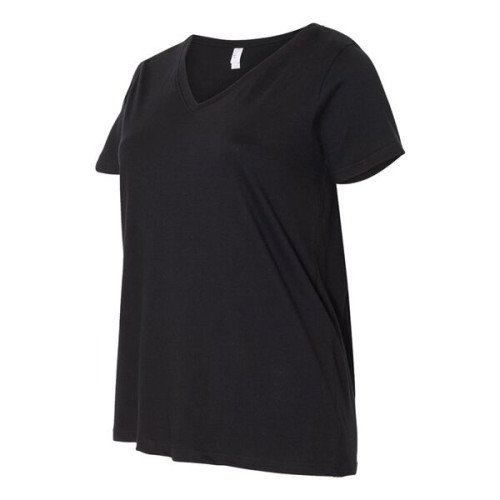 LAT Curvy Collection Women's Premium Jersey V-Neck Tee