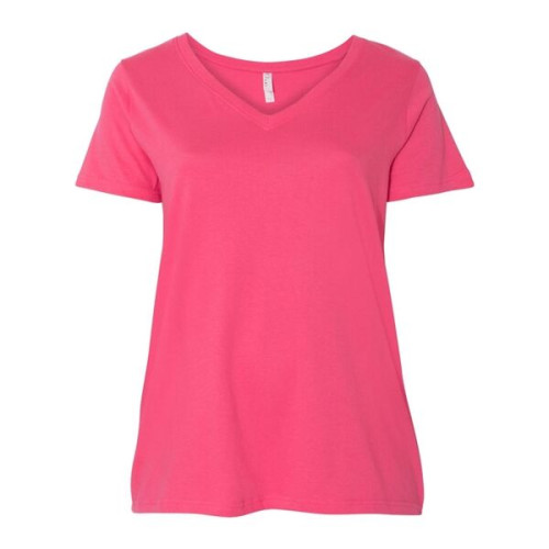 LAT Curvy Collection Women's Premium Jersey V-Neck Tee