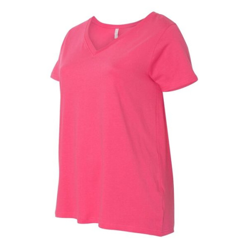 LAT Curvy Collection Women's Premium Jersey V-Neck Tee