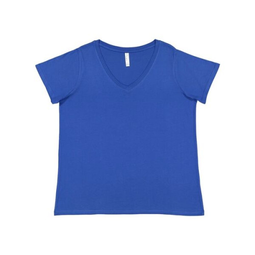 LAT Curvy Collection Women's Premium Jersey V-Neck Tee