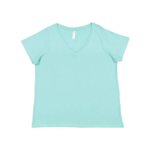 LAT Curvy Collection Women's Premium Jersey V-Neck Tee