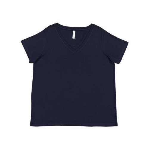 LAT Curvy Collection Women's Premium Jersey V-Neck Tee