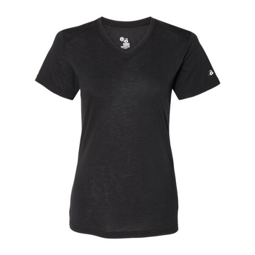 Badger Women's Triblend Performance V-Neck T-Shirt