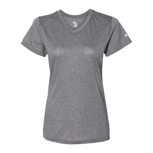 Badger Women's Triblend Performance V-Neck T-Shirt