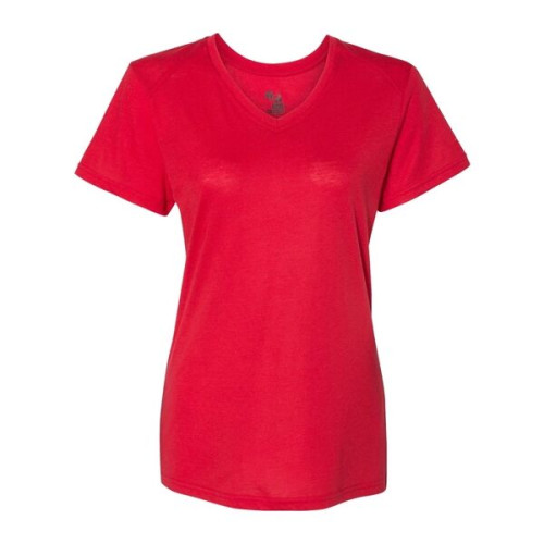 Badger Women's Triblend Performance V-Neck T-Shirt