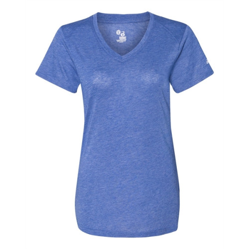 Badger Women's Triblend Performance V-Neck T-Shirt