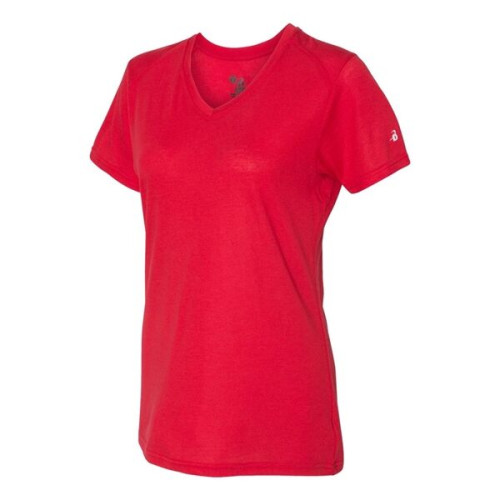 Badger Women's Triblend Performance V-Neck T-Shirt