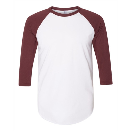 American Apparel Unisex 50/50 Raglan Three-Quarter Sleeve...