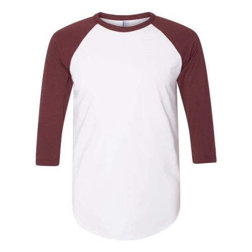 American Apparel Unisex 50/50 Raglan Three-Quarter Sleeve...