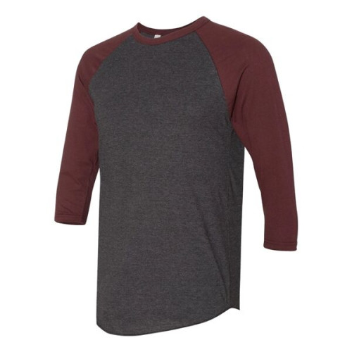 American Apparel Unisex 50/50 Raglan Three-Quarter Sleeve...