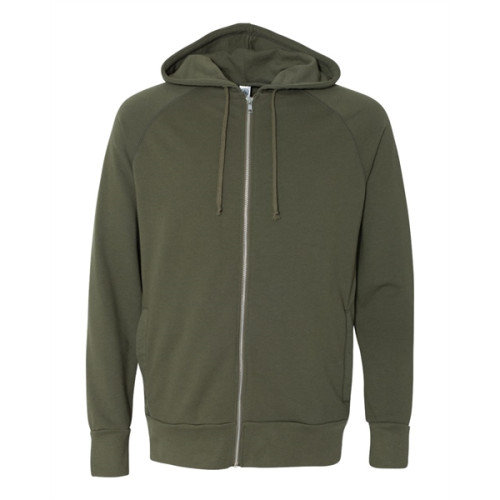 Alternative Vintage French Terry Hooded Full-Zip Raglan S...