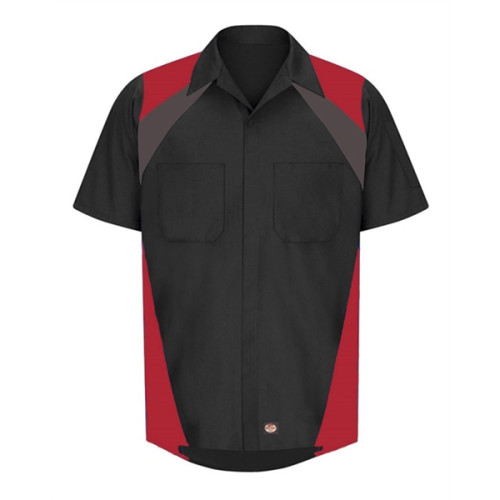 Red Kap Men's Tri-Color Short Sleeve Shop Shirt