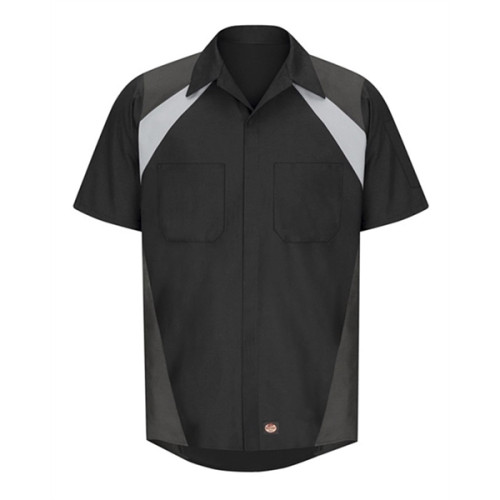 Red Kap Men's Tri-Color Short Sleeve Shop Shirt