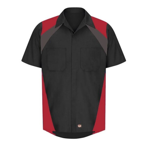 Red Kap Men's Tri-Color Short Sleeve Shop Shirt