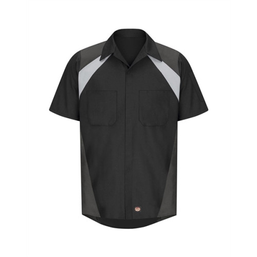 Red Kap Men's Tri-Color Short Sleeve Shop Shirt