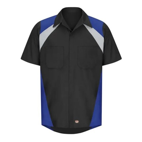 Red Kap Men's Tri-Color Short Sleeve Shop Shirt