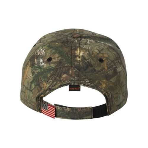 Outdoor Cap Camo with Flag Sandwich Visor Cap