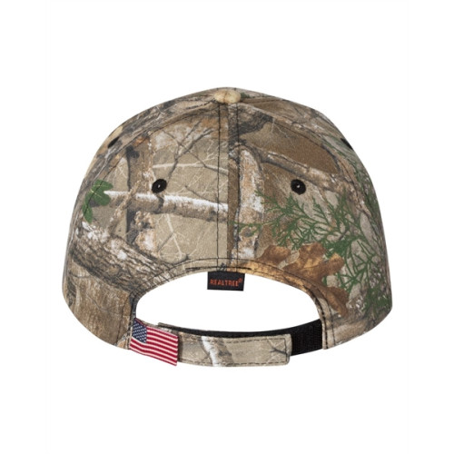 Outdoor Cap Camo with Flag Sandwich Visor Cap