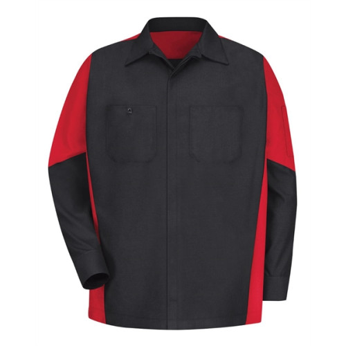 Red Kap Long Sleeve Automotive Crew Shirt - Long Sizes