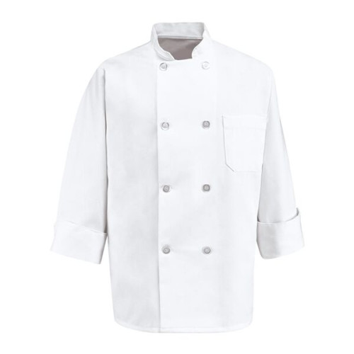 Chef Designs Eight Pearl Button Chef Coat Long Sizes