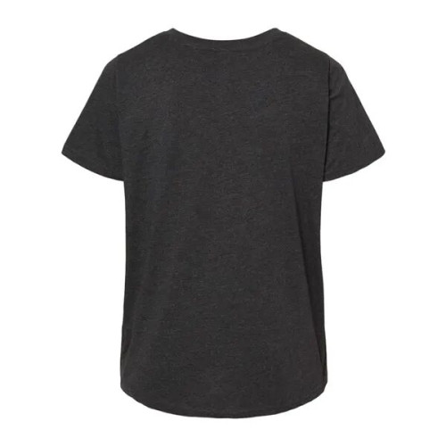 LAT Women's Curvy Collection Fine Jersey V-Neck Tee