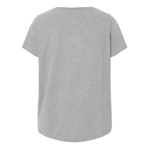 LAT Women's Curvy Collection Fine Jersey V-Neck Tee