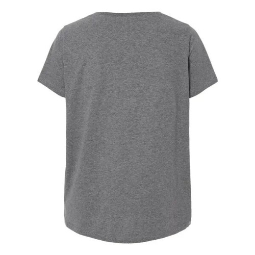 LAT Women's Curvy Collection Fine Jersey V-Neck Tee