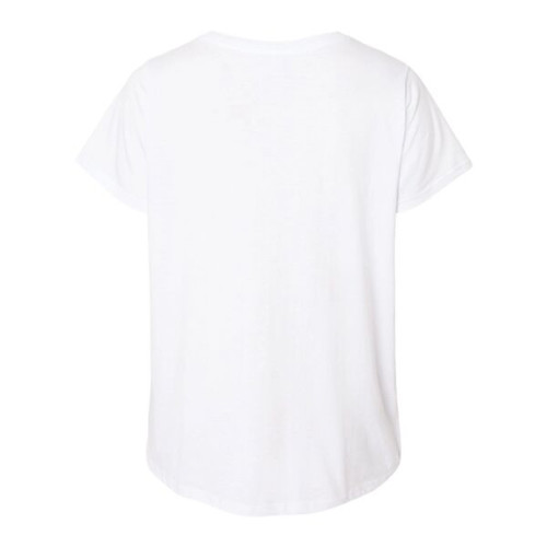 LAT Women's Curvy Collection Fine Jersey V-Neck Tee