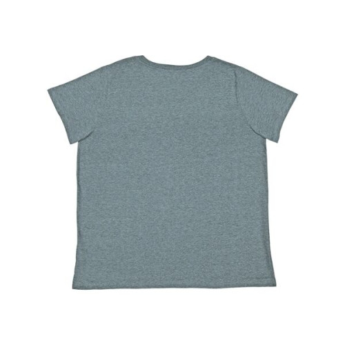 LAT Women's Curvy Collection Fine Jersey V-Neck Tee