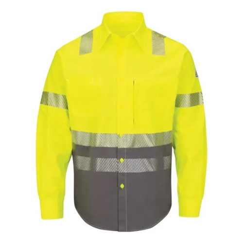 Bulwark Men's Hi-Visibility Color Block Uniform Shirt - E...