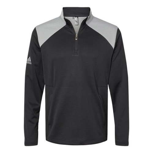 Adidas Men's Textured Mixed Media Quarter-Zip Pullover