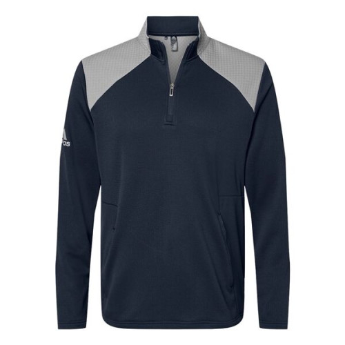 Adidas Men's Textured Mixed Media Quarter-Zip Pullover