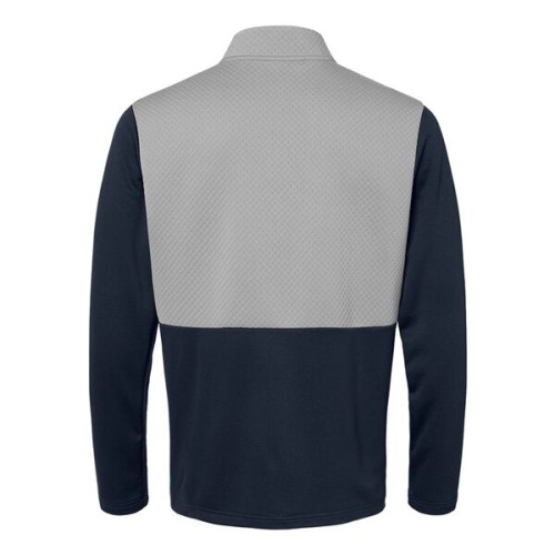 Adidas Men's Textured Mixed Media Quarter-Zip Pullover